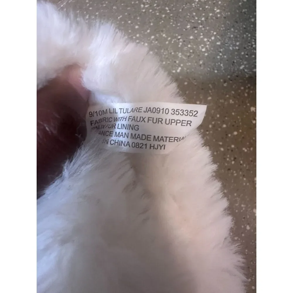 Juicy Couture Faux Fur Glitter Slippers |‎ Size 9/10 Pink Lil Tulare